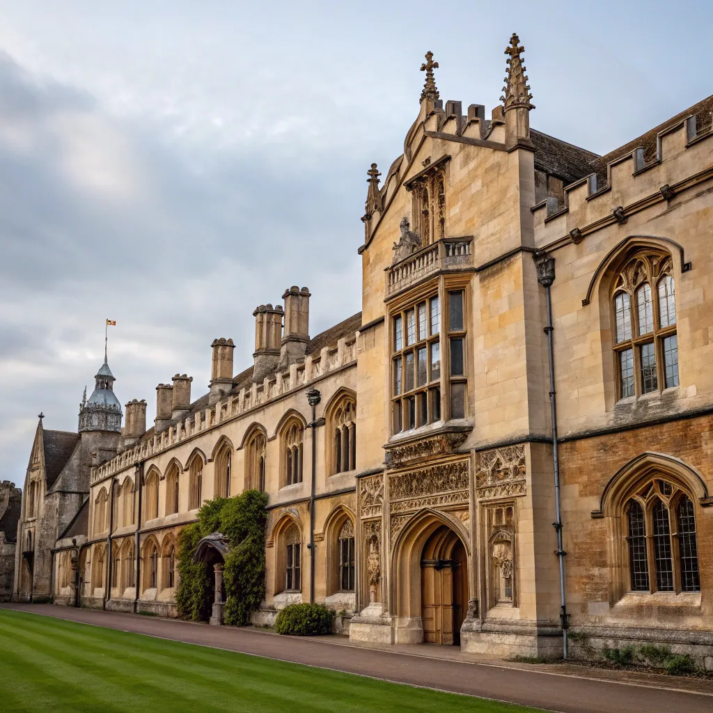 Facade of Rugby School showcasing its historical architecture